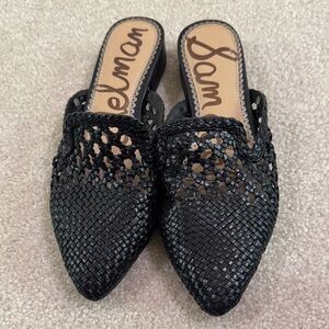 Sam Edelman Black Woven Mules